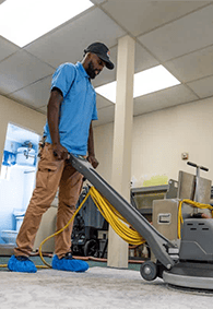Professional janitorial service in a commercial space